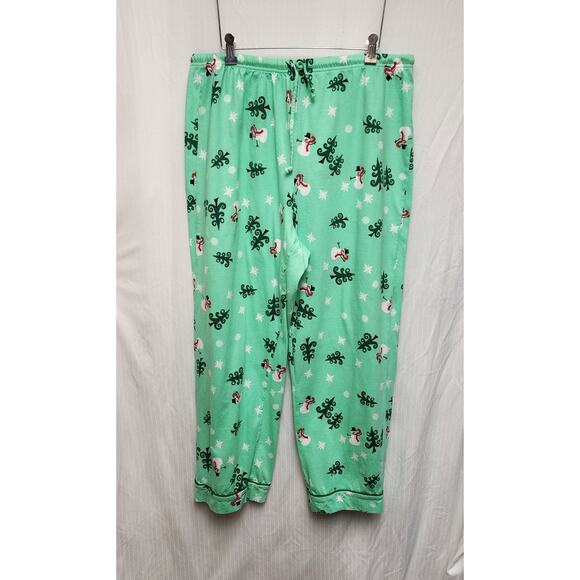PajamaGram CO. Christmas 2PC Pajama Set Multicolor Green Size 1X - Picture 2 of 8